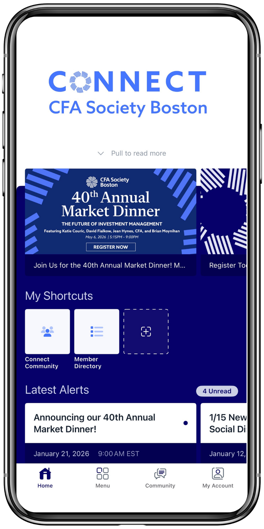 Connect CFA Society Boston app preview